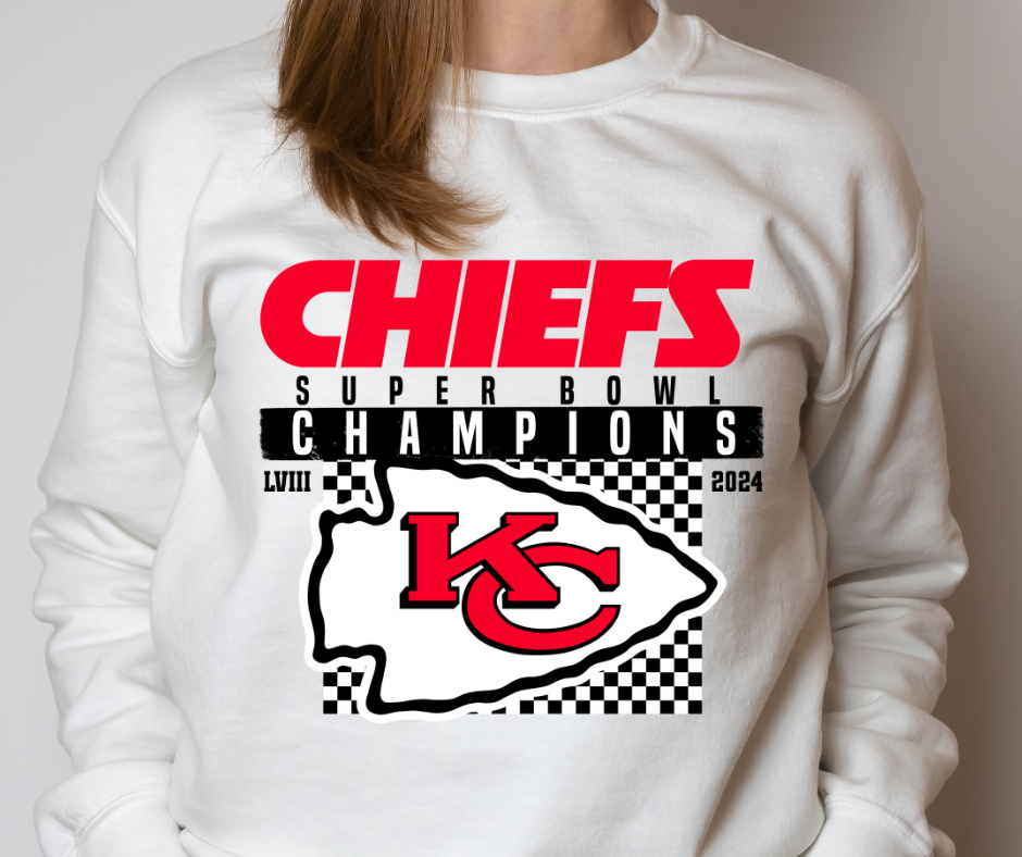 Chiefs Super Bowl Champs Checkered DTF Transfer 05419