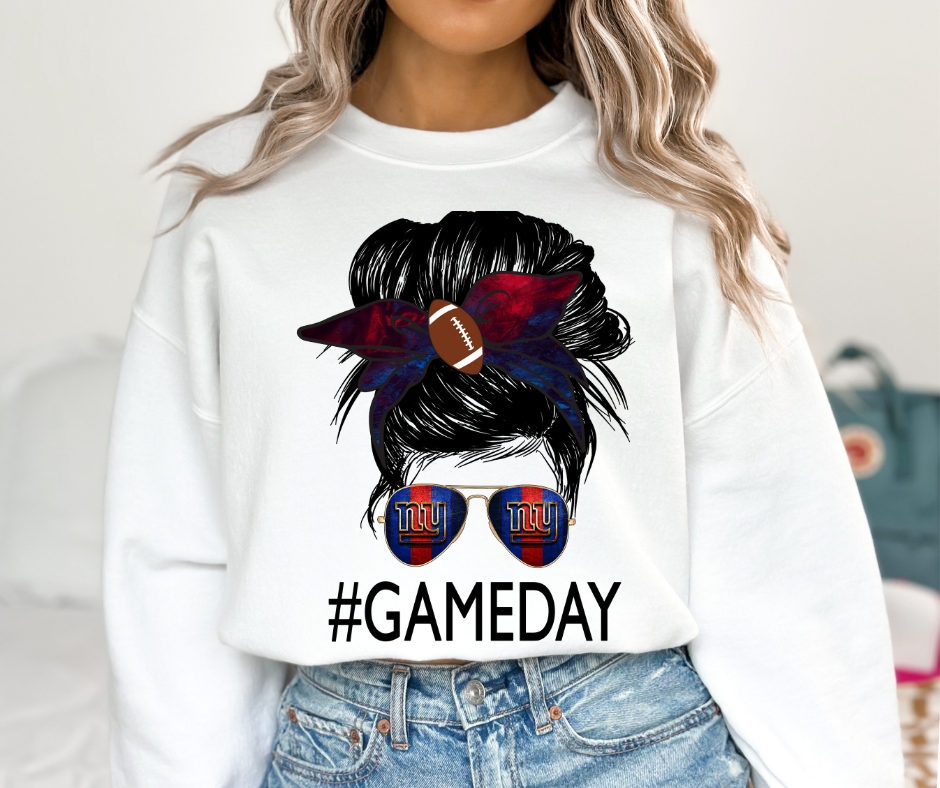 New York Giants Messy Bun DTF Transfer 06117