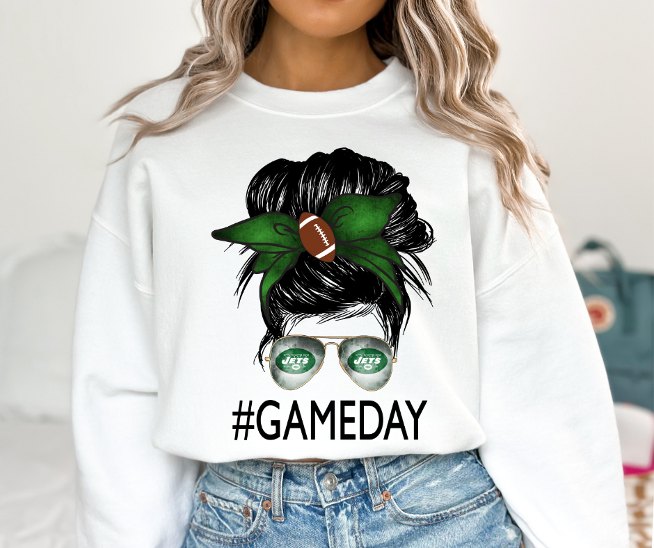 New York Jets Messy Bun DTF Transfer 06116