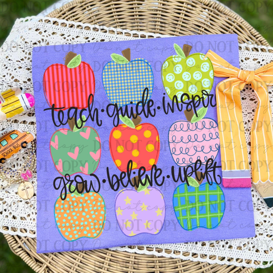 Teach Guide Inspire Grow Believe Uplift Apples 08670