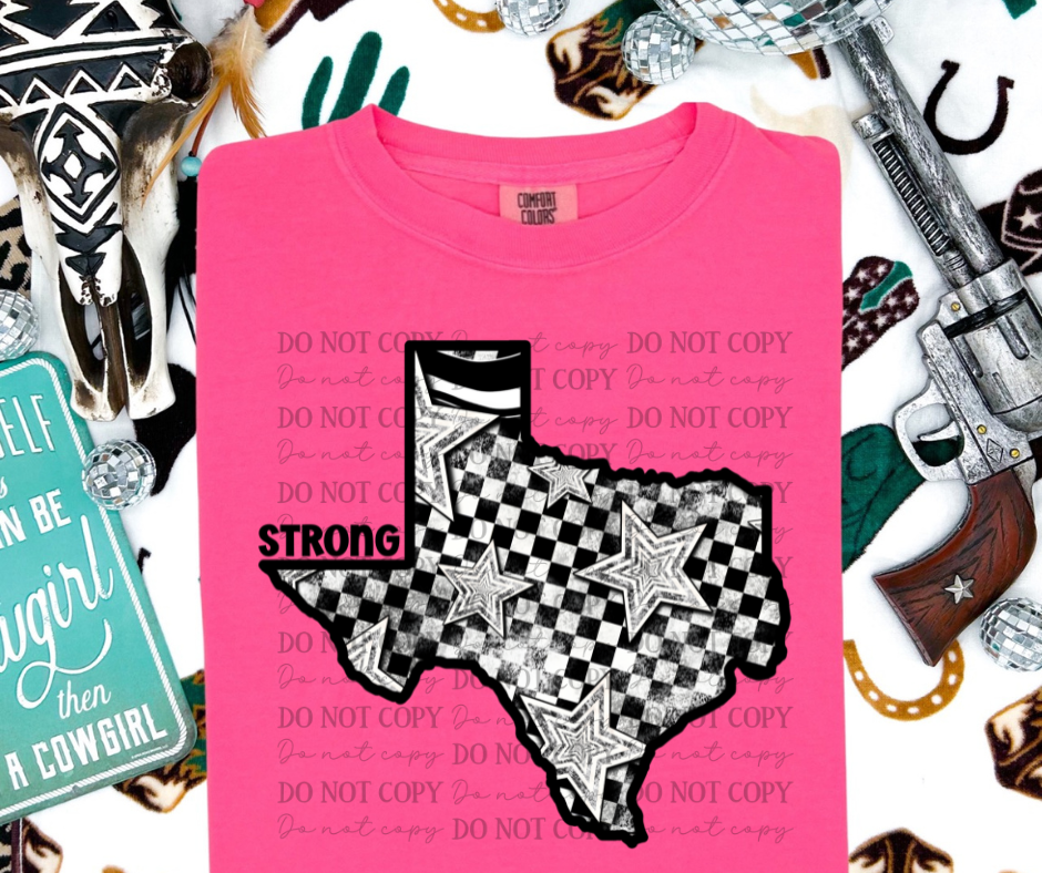 Black White Texas Strong 01629