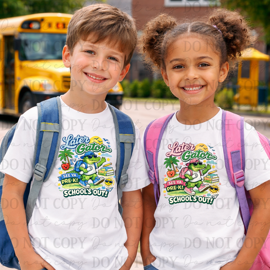 PINK Later Gator School's Out Grade Levels (Choose Yours) 07996