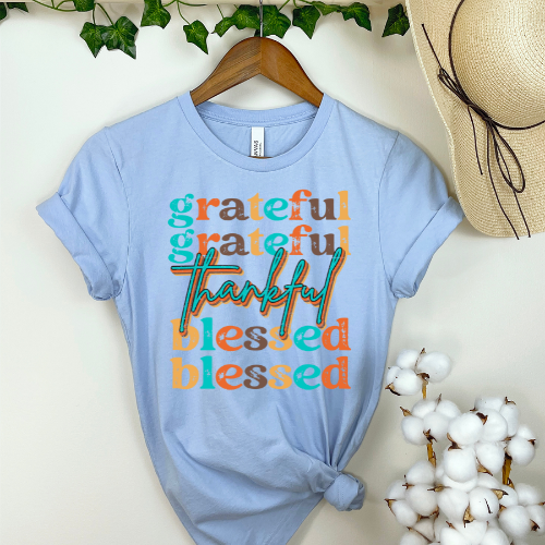 Grateful Thankful Blessed DTF Transfer 05860