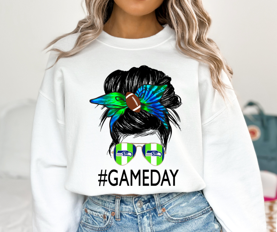 Seattle Seahawks Messy Bun DTF Transfer 06102