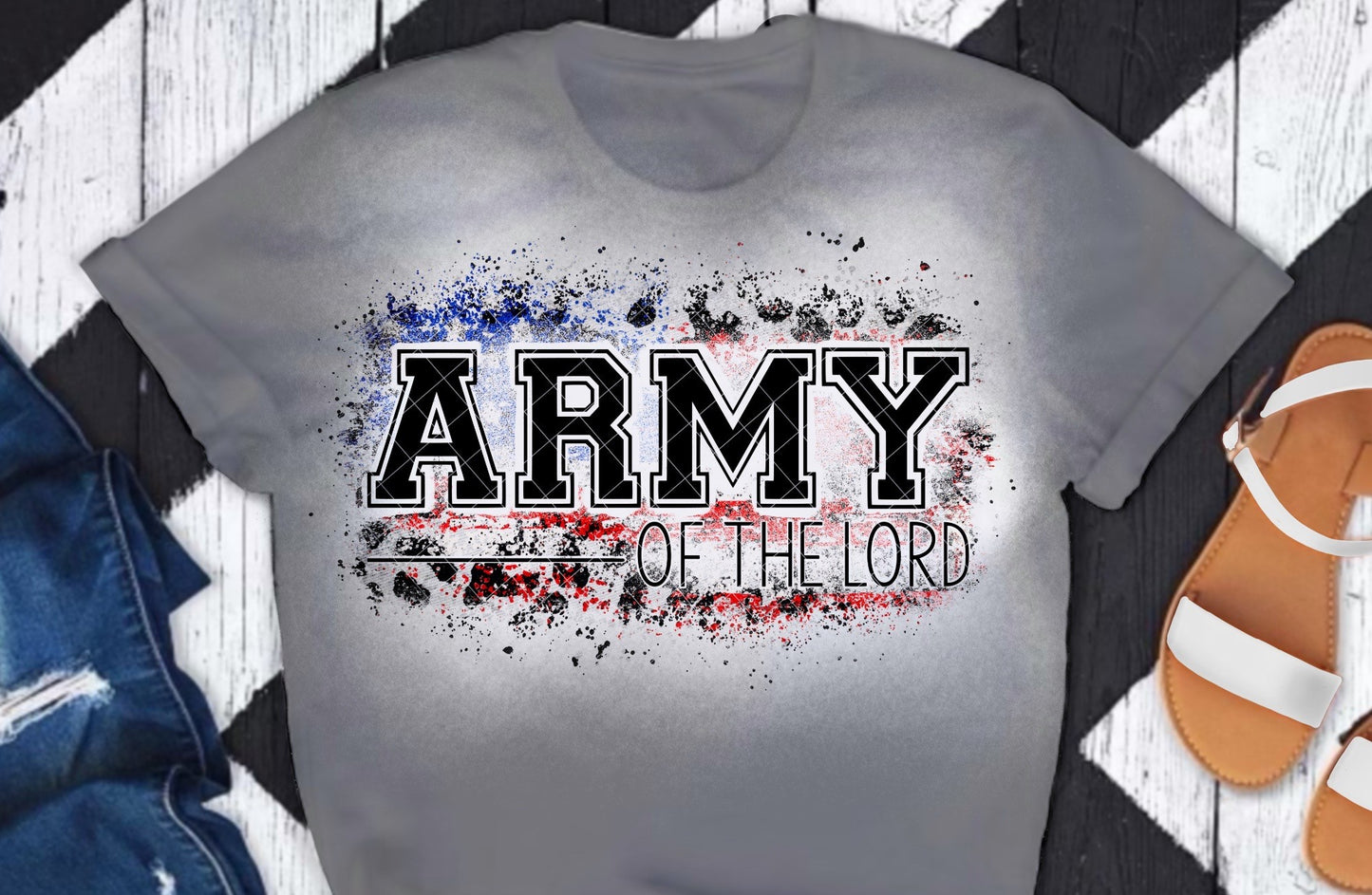 Army Of The Lord Red, White, Blue DTF Transfer 05643