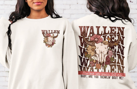 Making You Crazy, Tell Me, Baby, Are You Thinking About Me? Wallen pocket DTF Transfer 05711