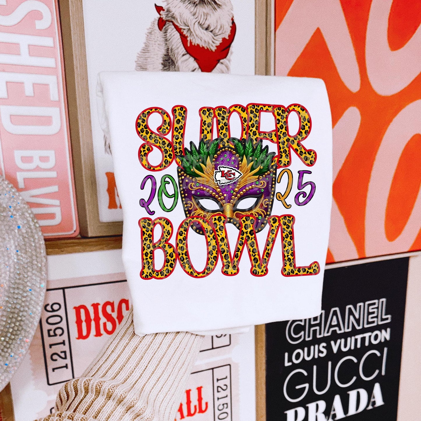 Superbowl Chiefs Mardi Gras Mask 03293