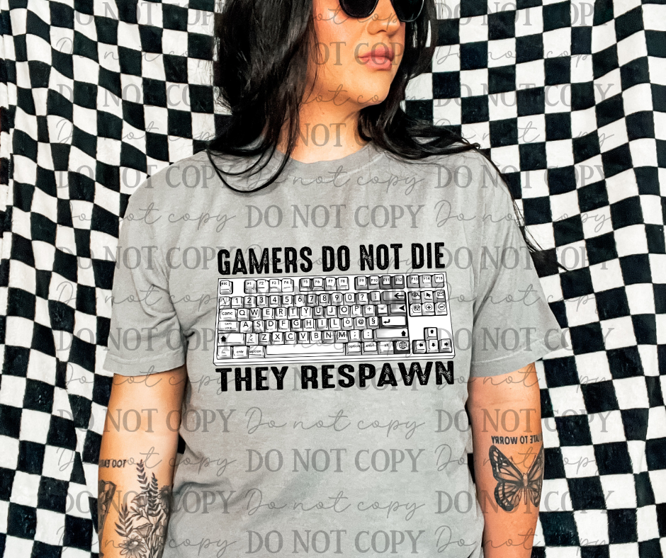 Gamers Do Not Die They Respawn Keyboard Black 06923