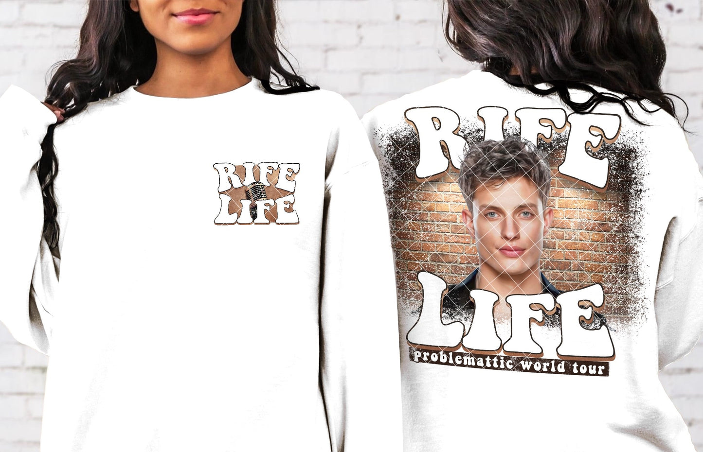 Problematic World Tour with Rife Life pocket Brown DTF Transfer 05702