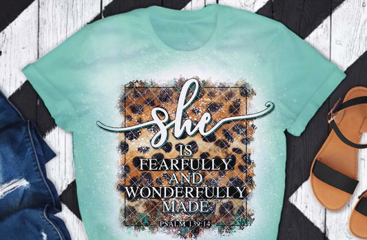 She is Fearfully And Wonderfully Made Cheetah Print DTF Transfer 05694