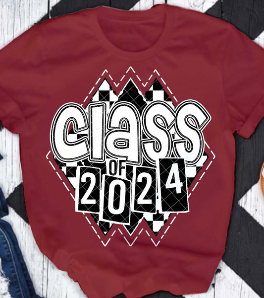 Class Of 2024 WHITE DTF Transfer 05687