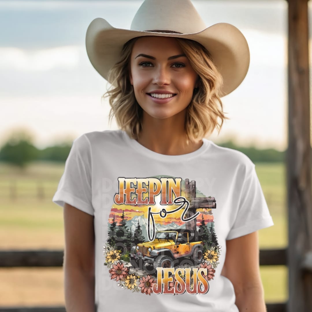 Jeepin for Jesus DTF Transfer 05252