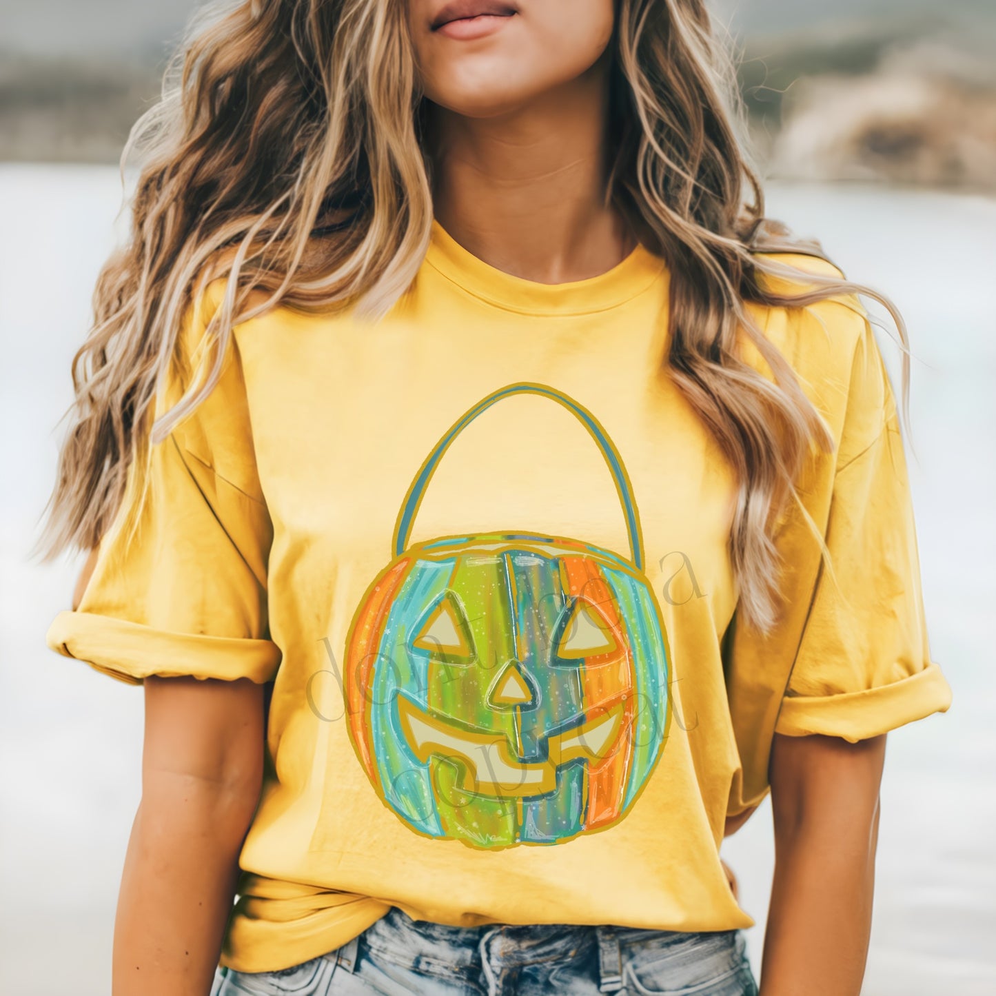 Pumpkin Bucket Jack o Lantern with Bow 04783