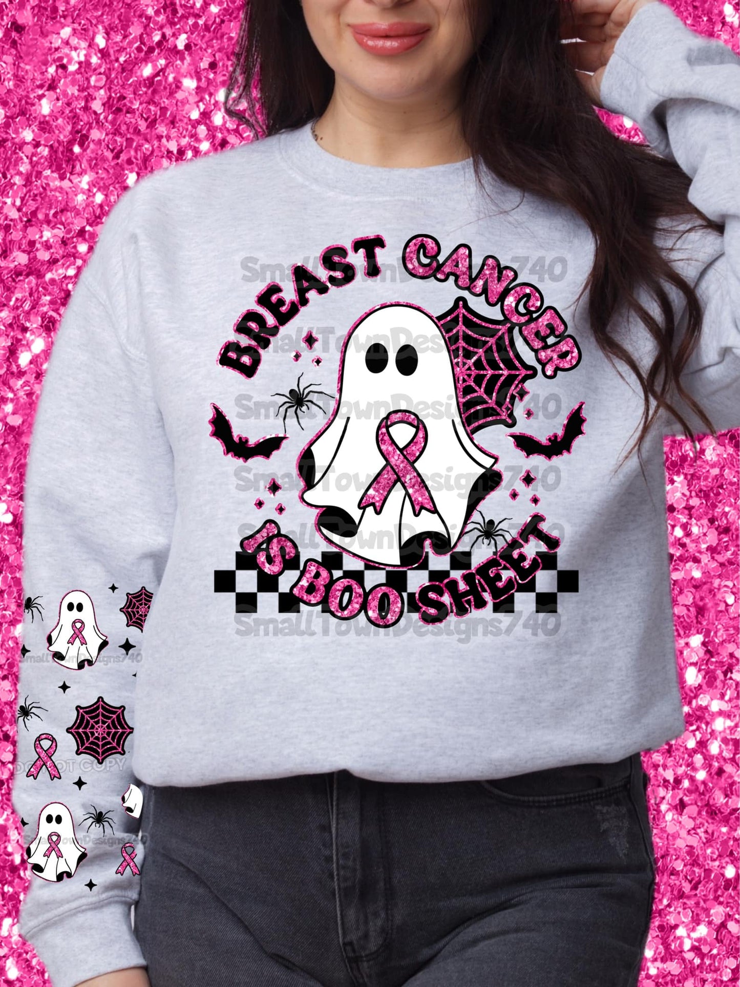 Faux Breast Cancer Is Boo Sheet 04607