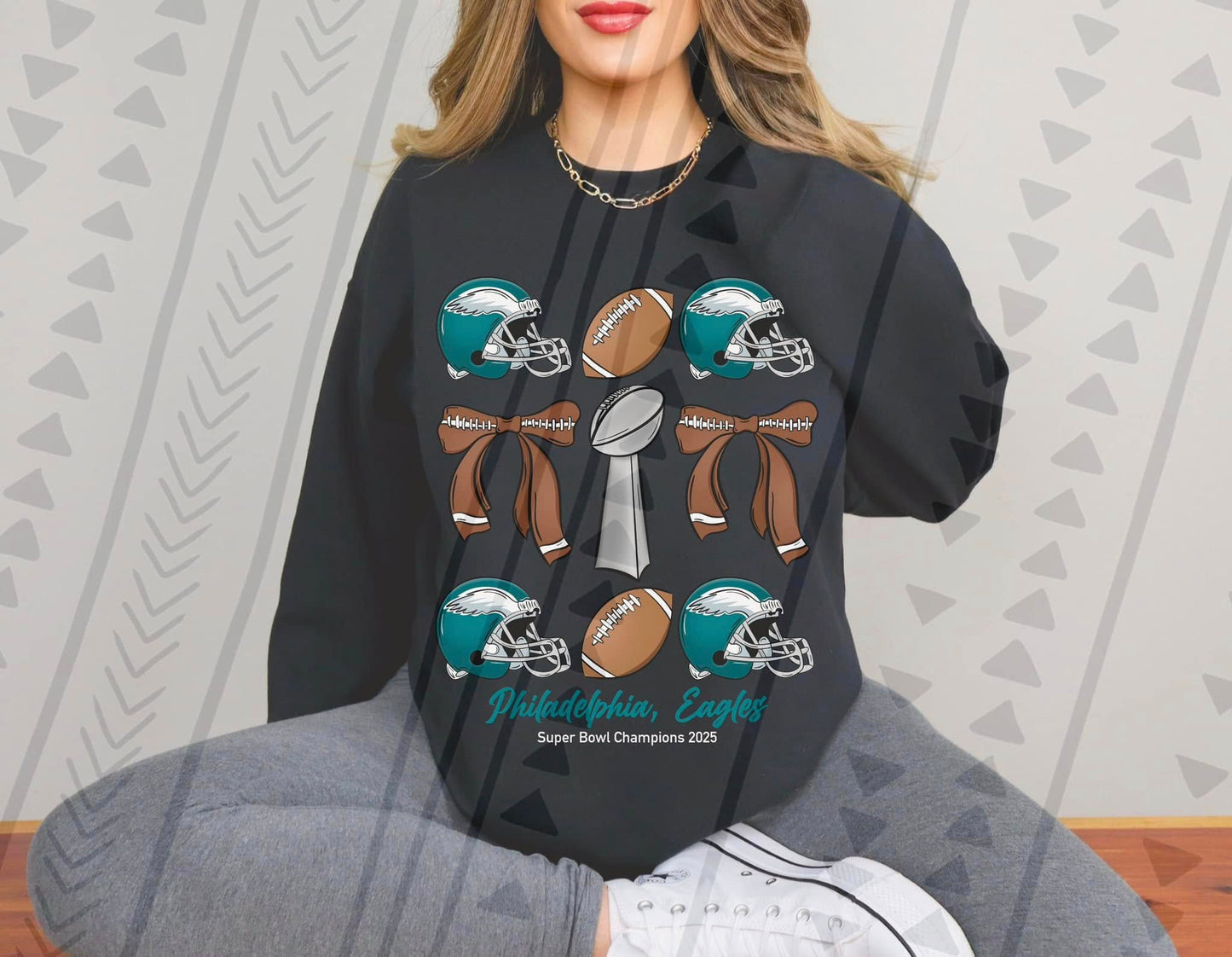 2025 SB LIX Champions Football Collage Eagles 03019