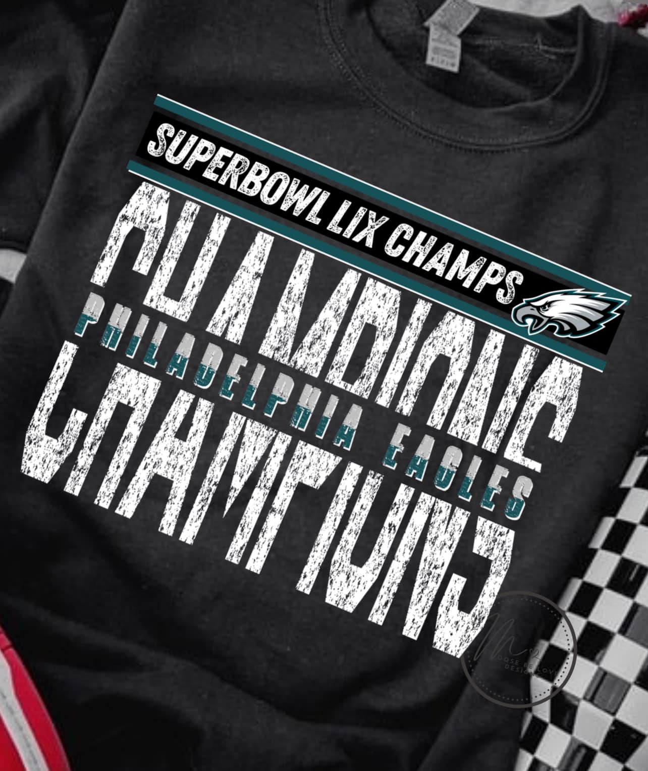 Philly Eagles SB LIX Champions Distress 02966