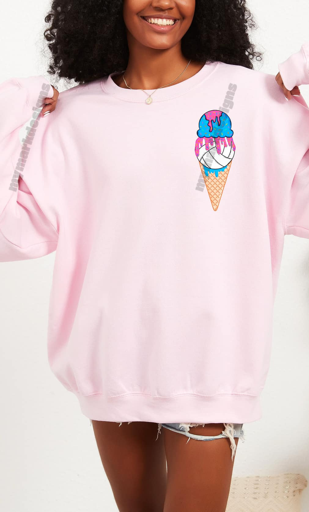 Volleyball Ice Cream Cone Drip 02711