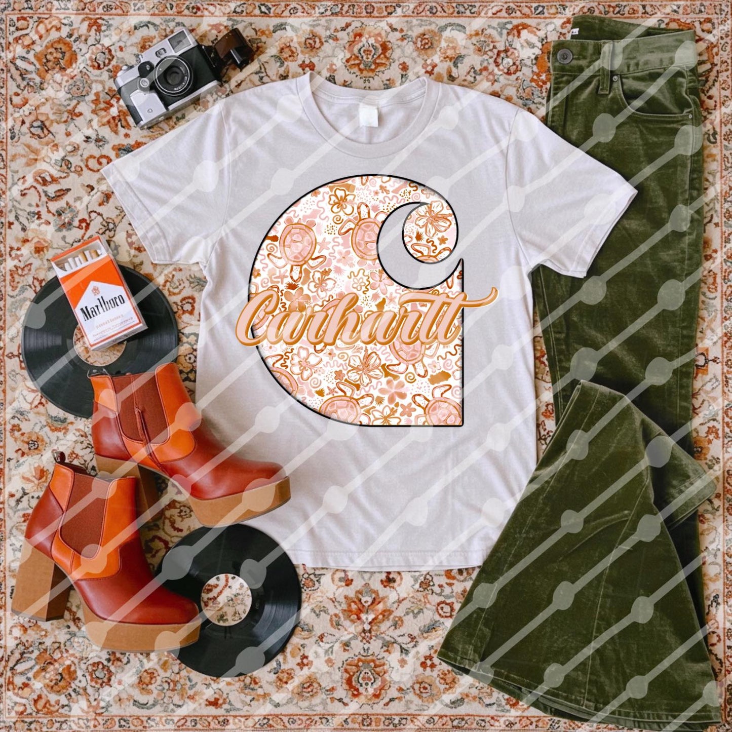 Boho Floral Turtles CH 07145
