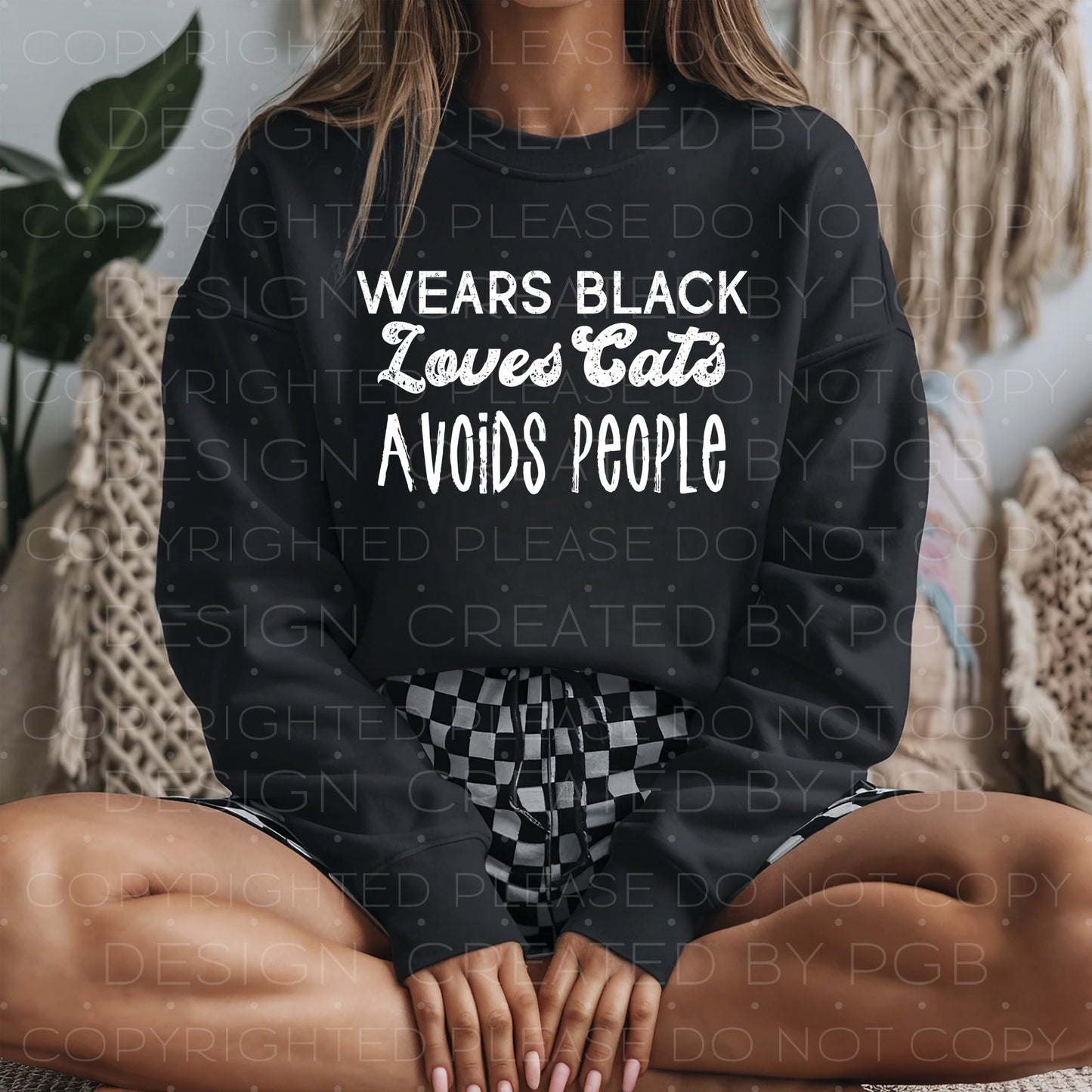 Wears Black Loves Cats 02451