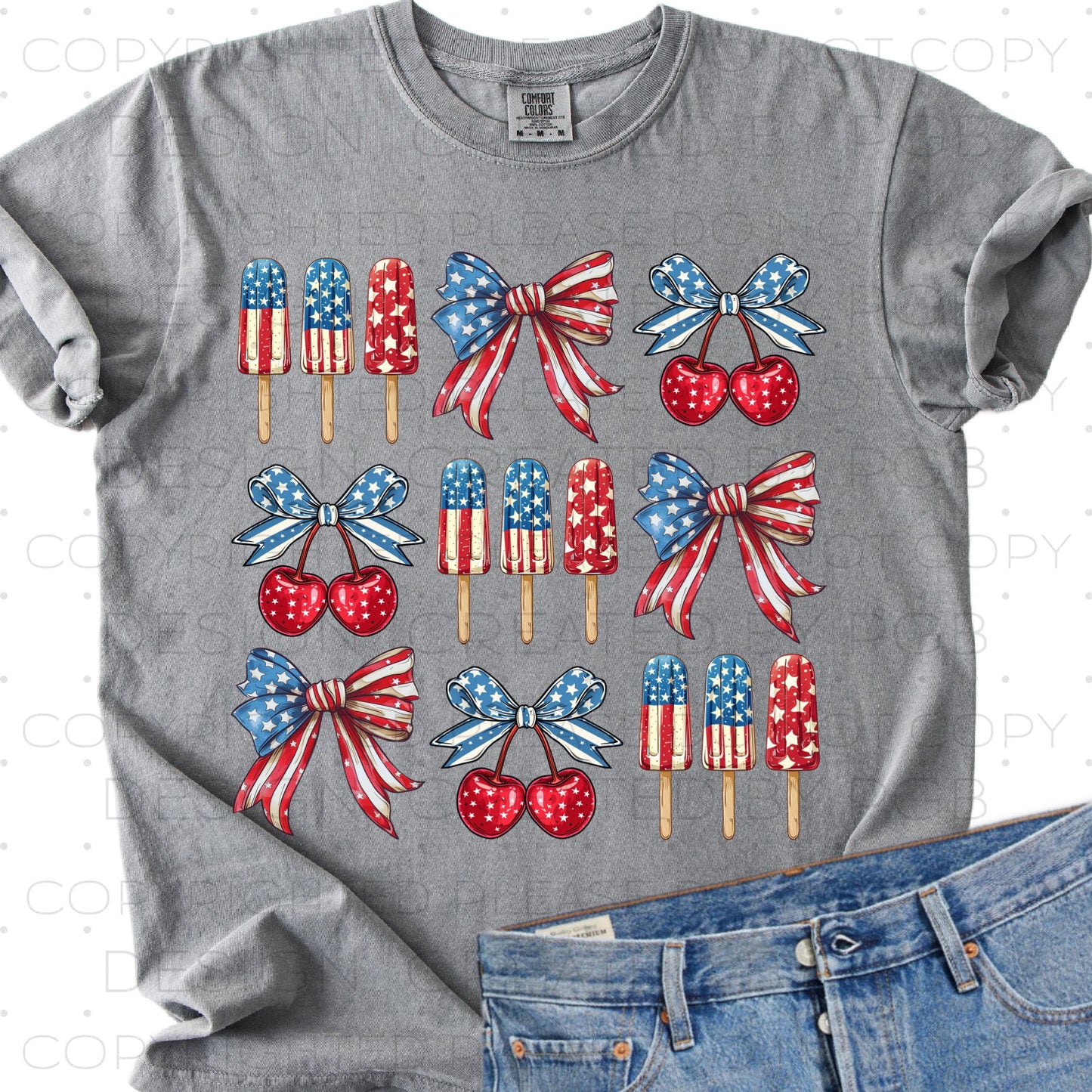Patriotic Cherry Coquette Popsicle Collage 02212