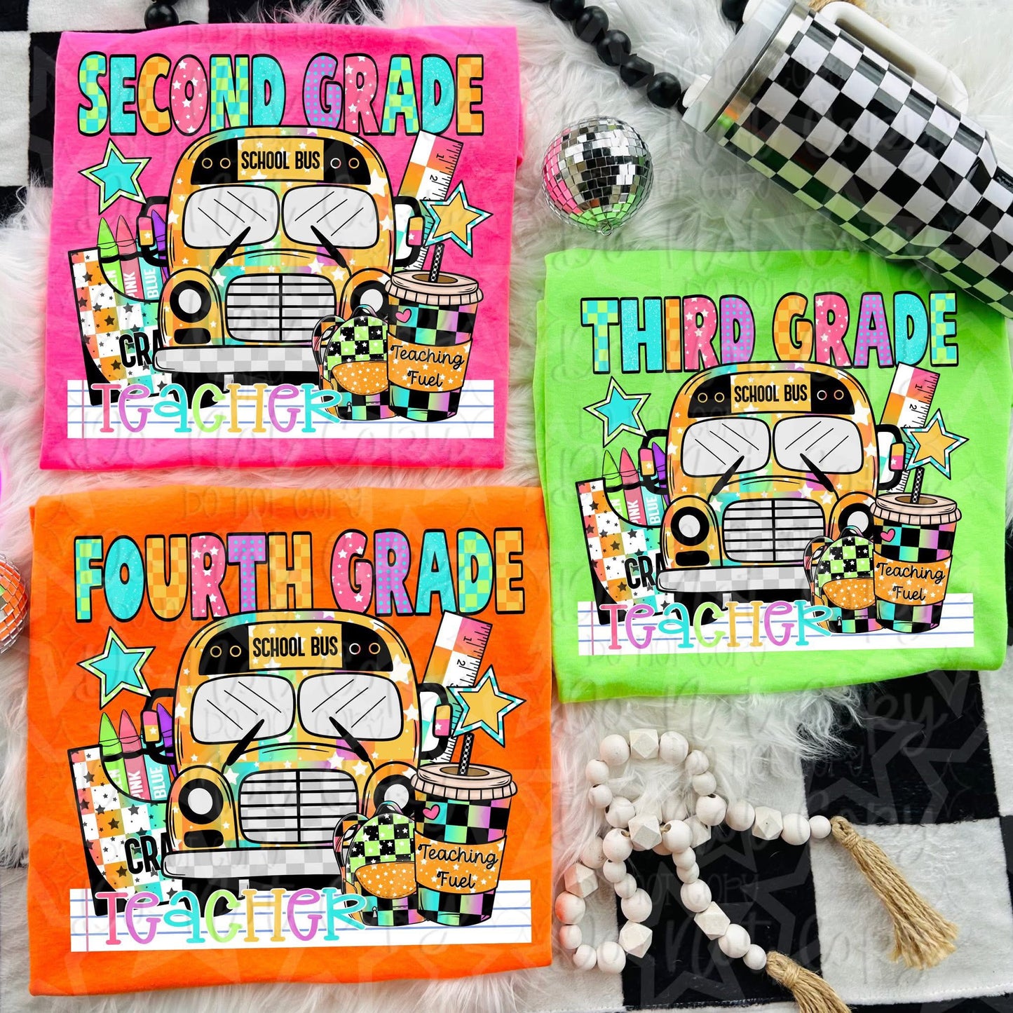 Neon Bus Grade Levels Teacher (Choose Yours) 01614