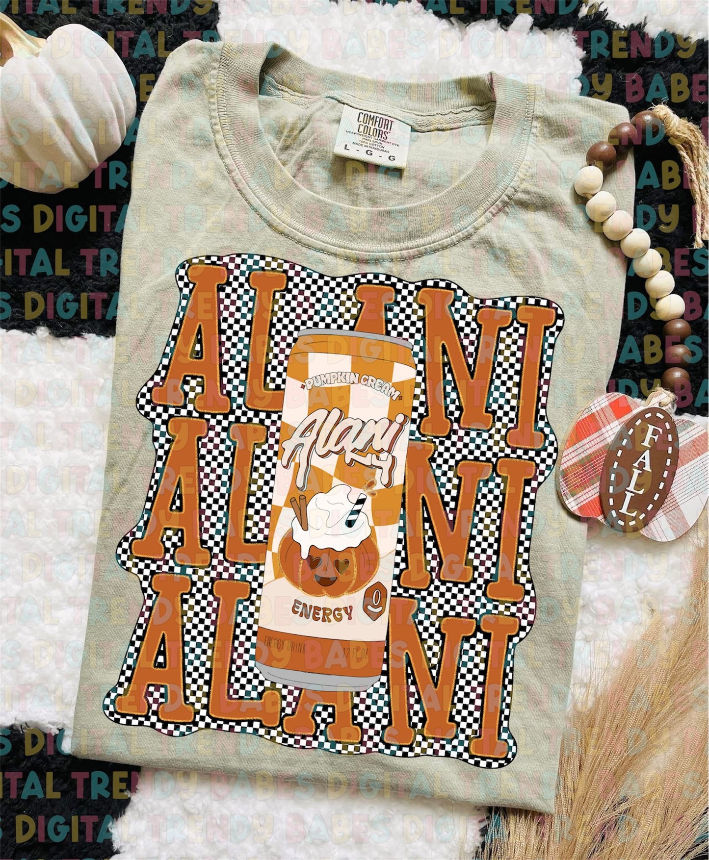 Checkered Stacked Alani Pumpkin Cream 01065