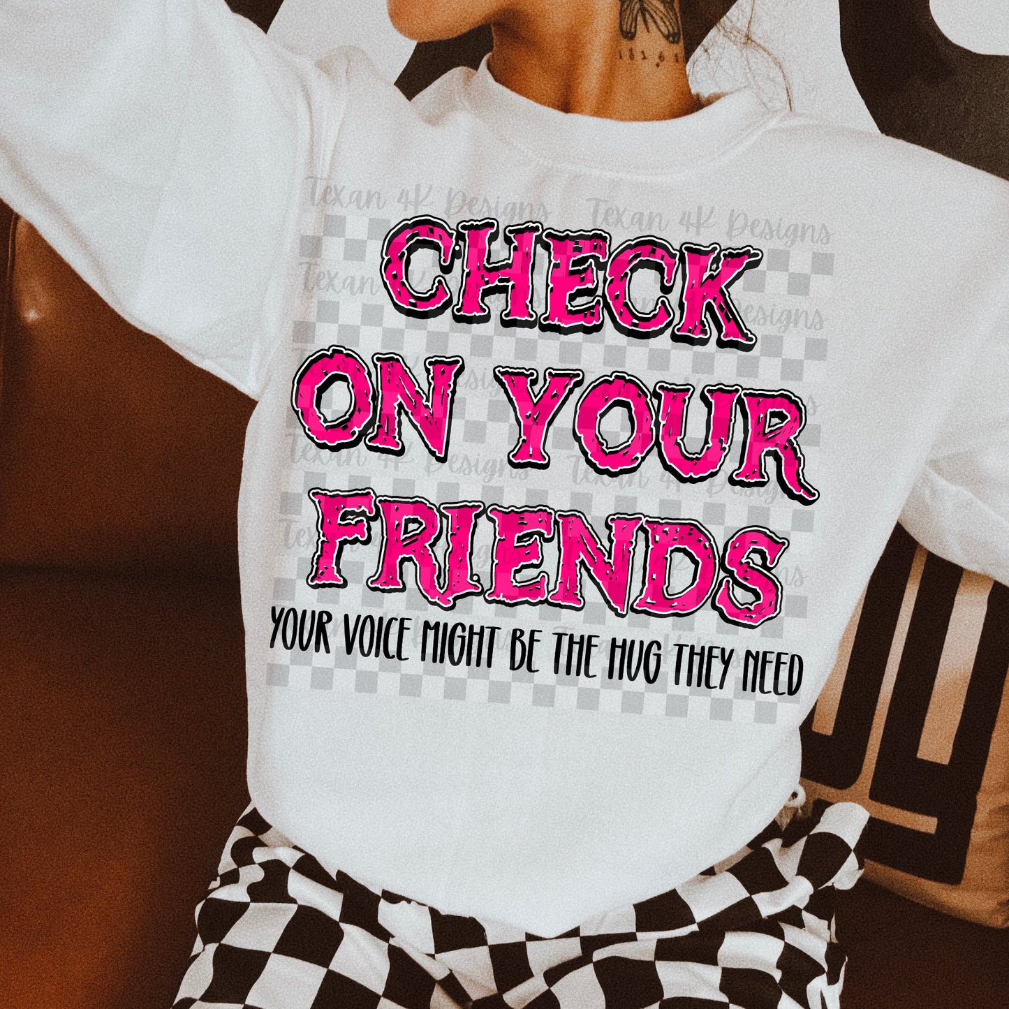 Check on Your Friends Pink 00344