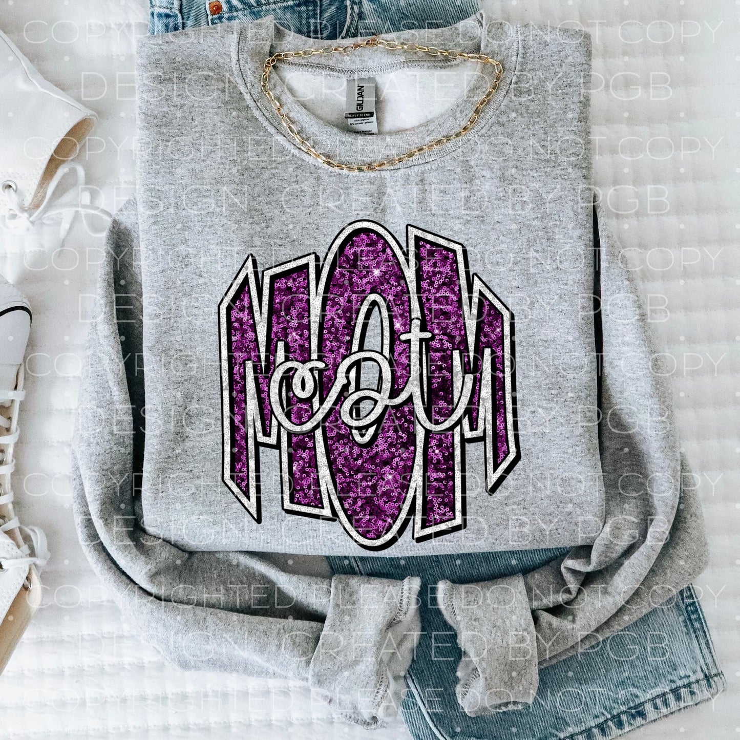 Cat Mom Sequin 00265