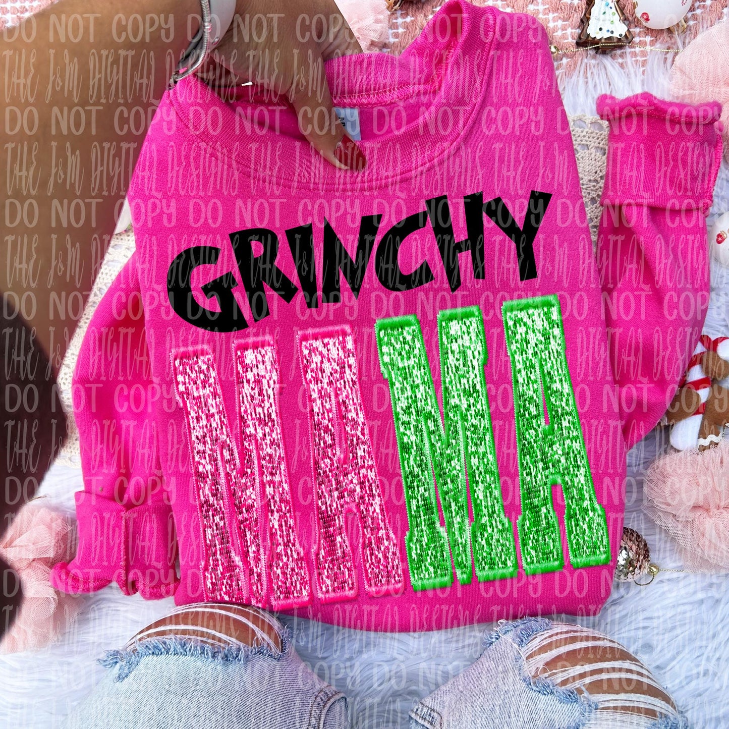 Grinchy Mama Split Sequin 00231