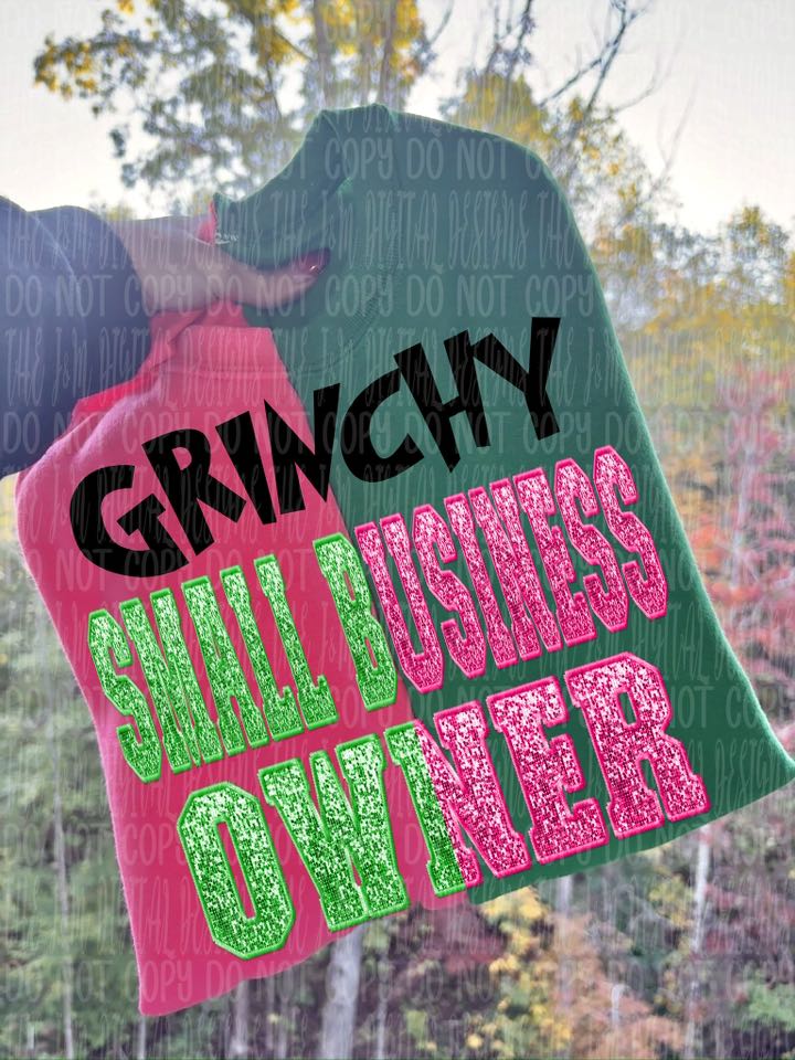 Split Sequin Grinchy Small Business Owner 00228