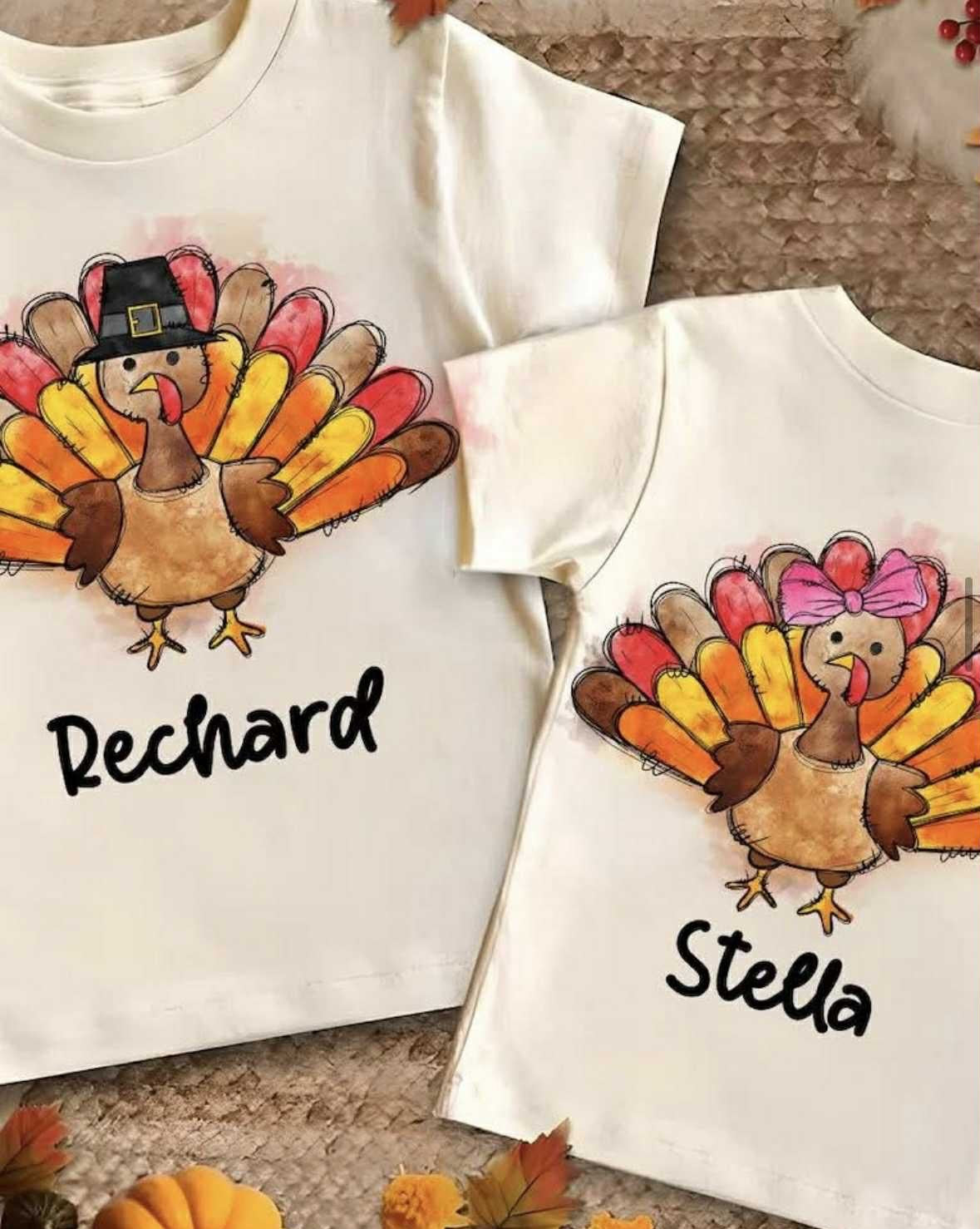 Custom Watercolor Turkey Girl Boy 00168