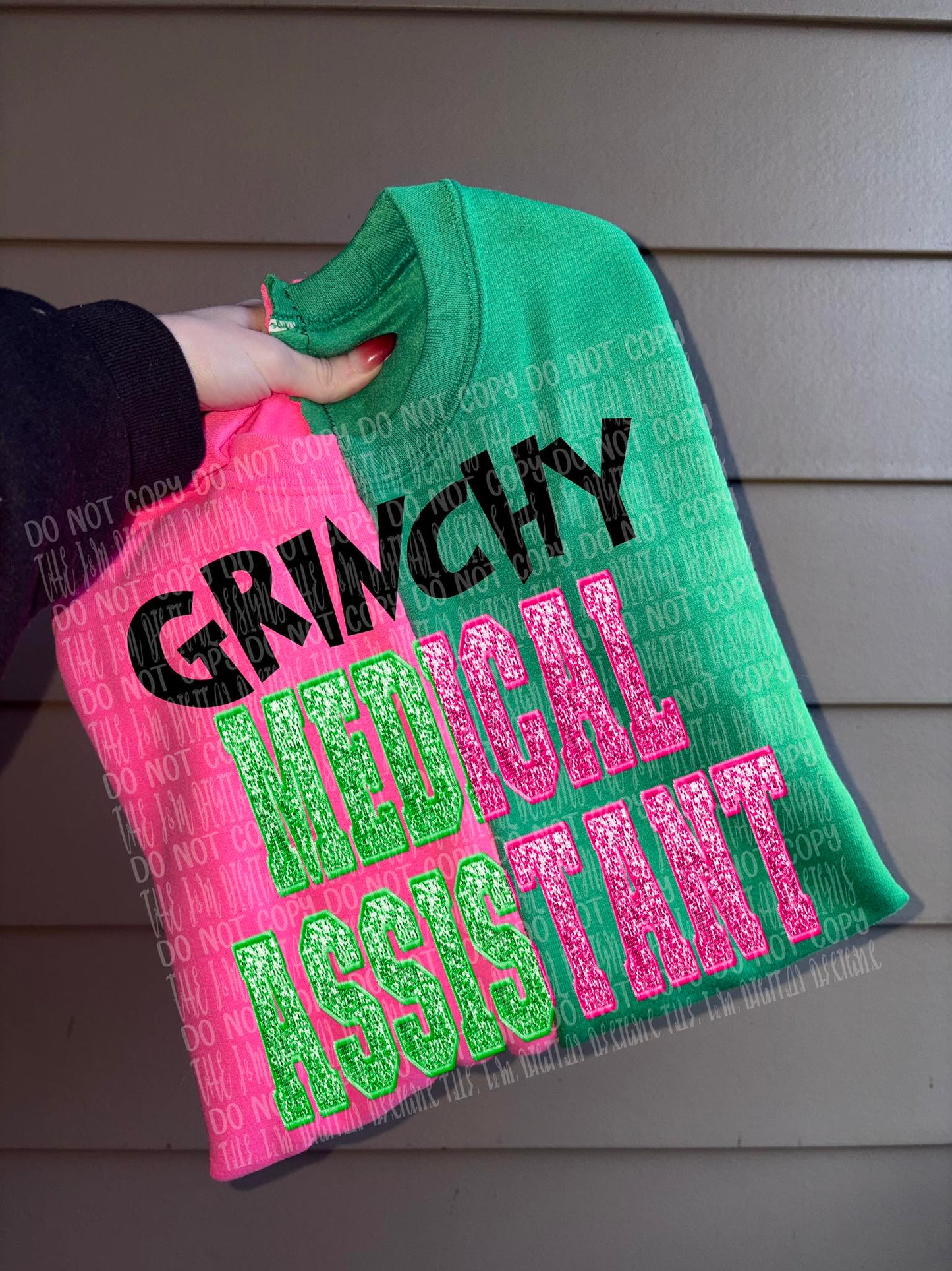Split Sequin Grinchy Medical Assistant 00227