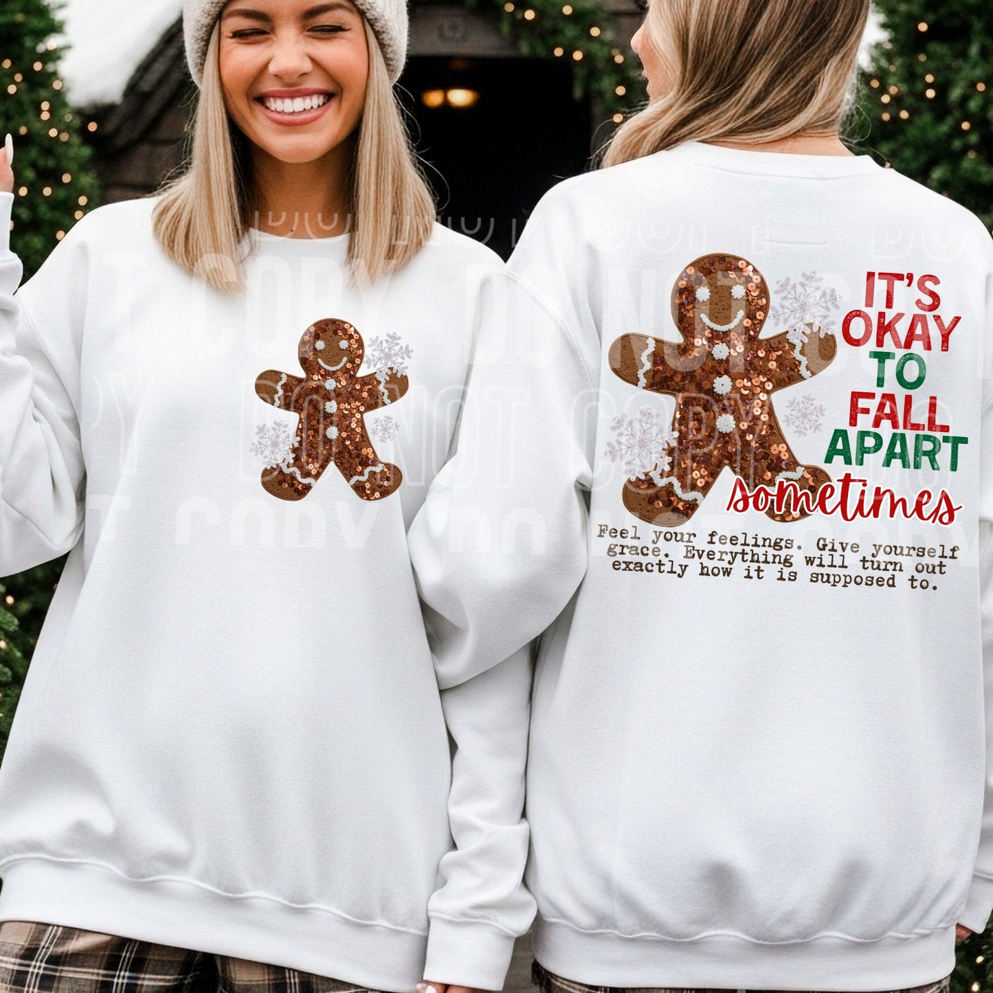 It's Okay to Fall Apart Gingerbread (BACK ONLY) 06626
