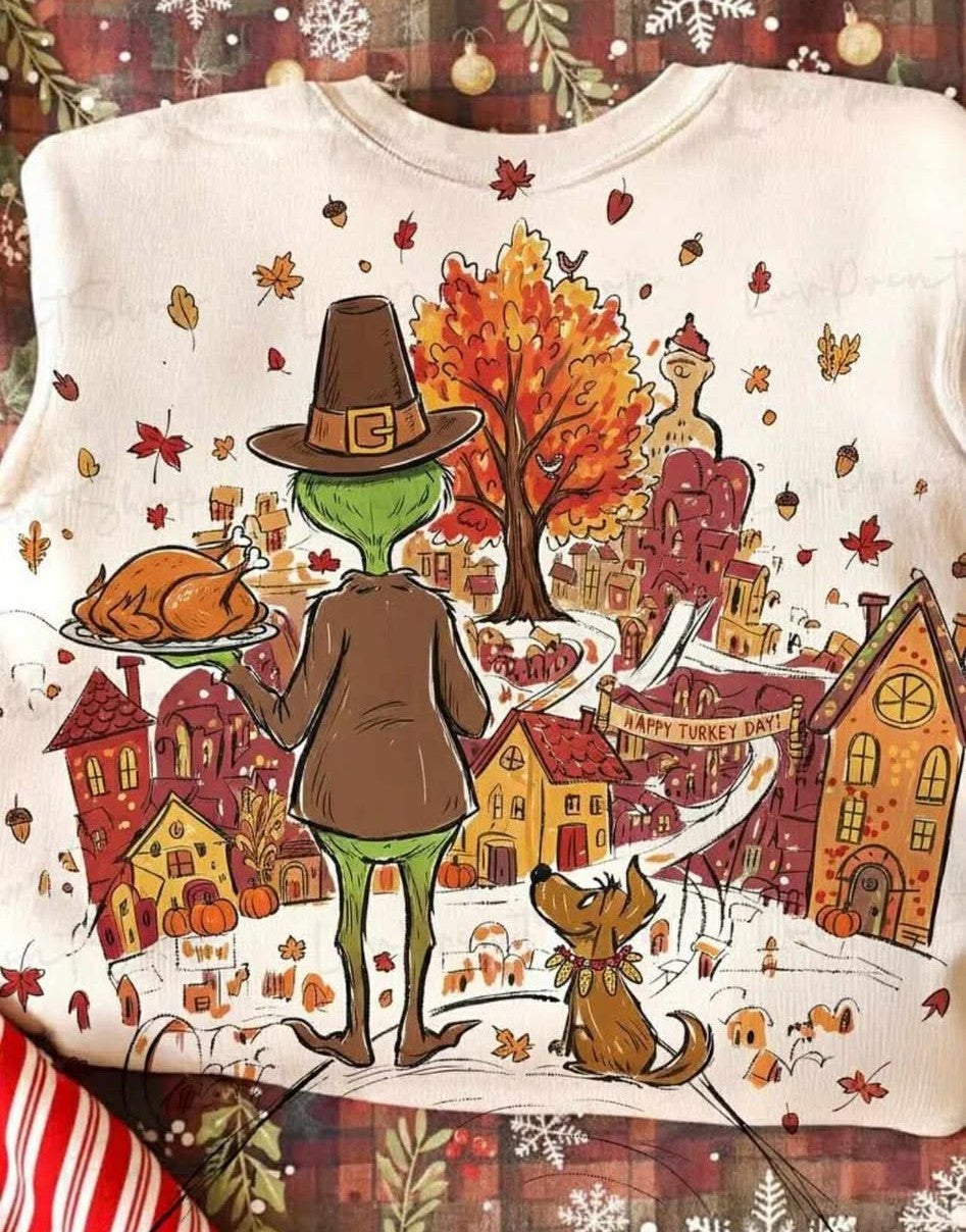 Green Guy Thanksgiving Village 06739