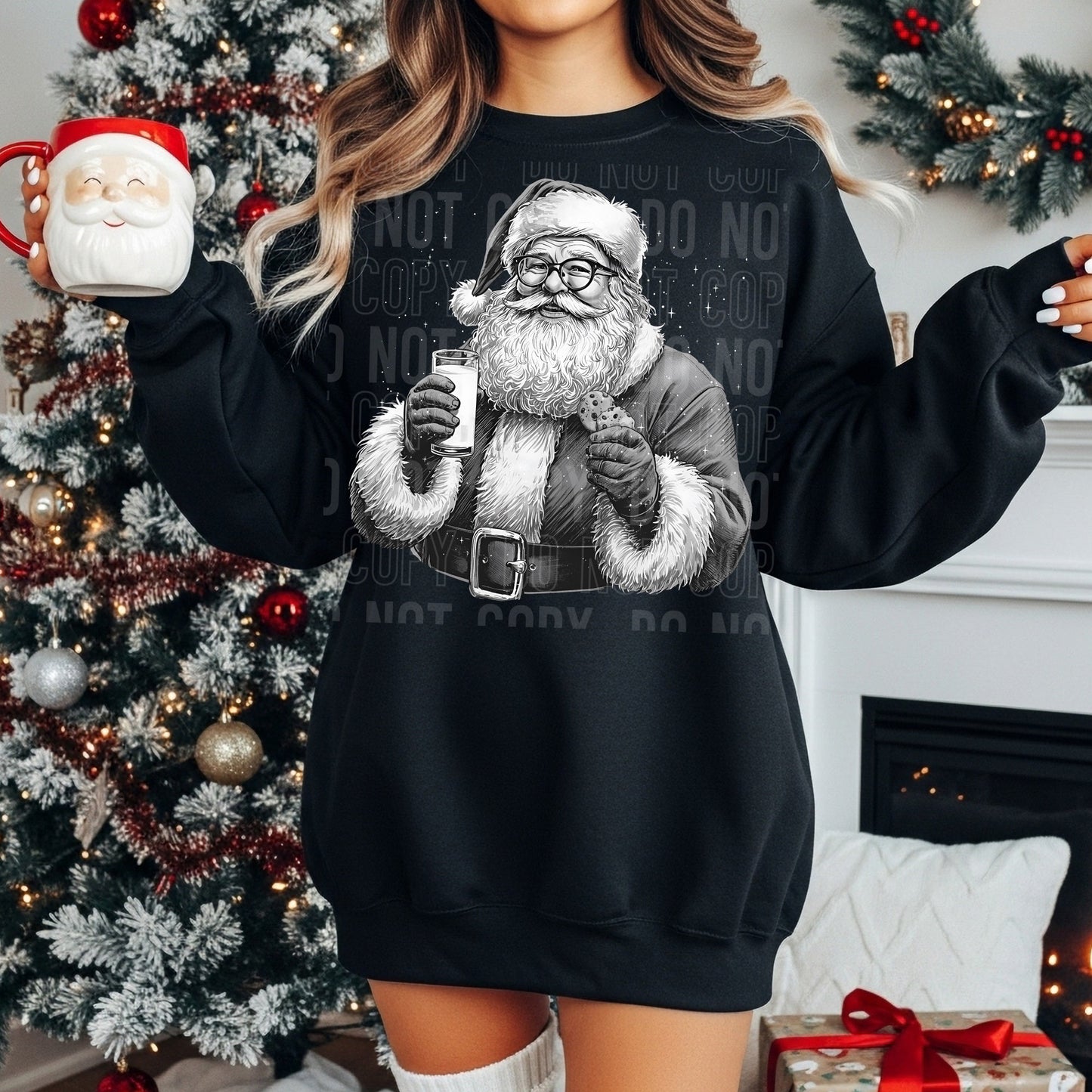 Vintage Santa Milk and Cookies 06673