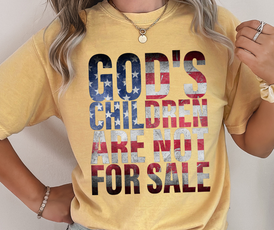 God's Children Are Not for Sale USA Flag DTF Transfer 06131