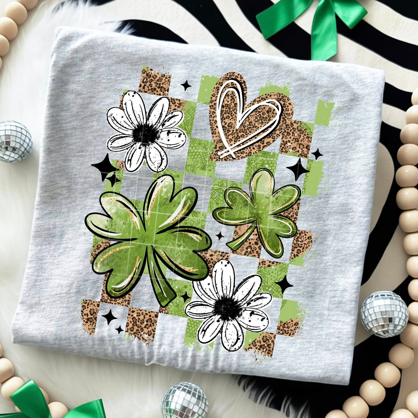 Leopard Shamrock Checkered 07574