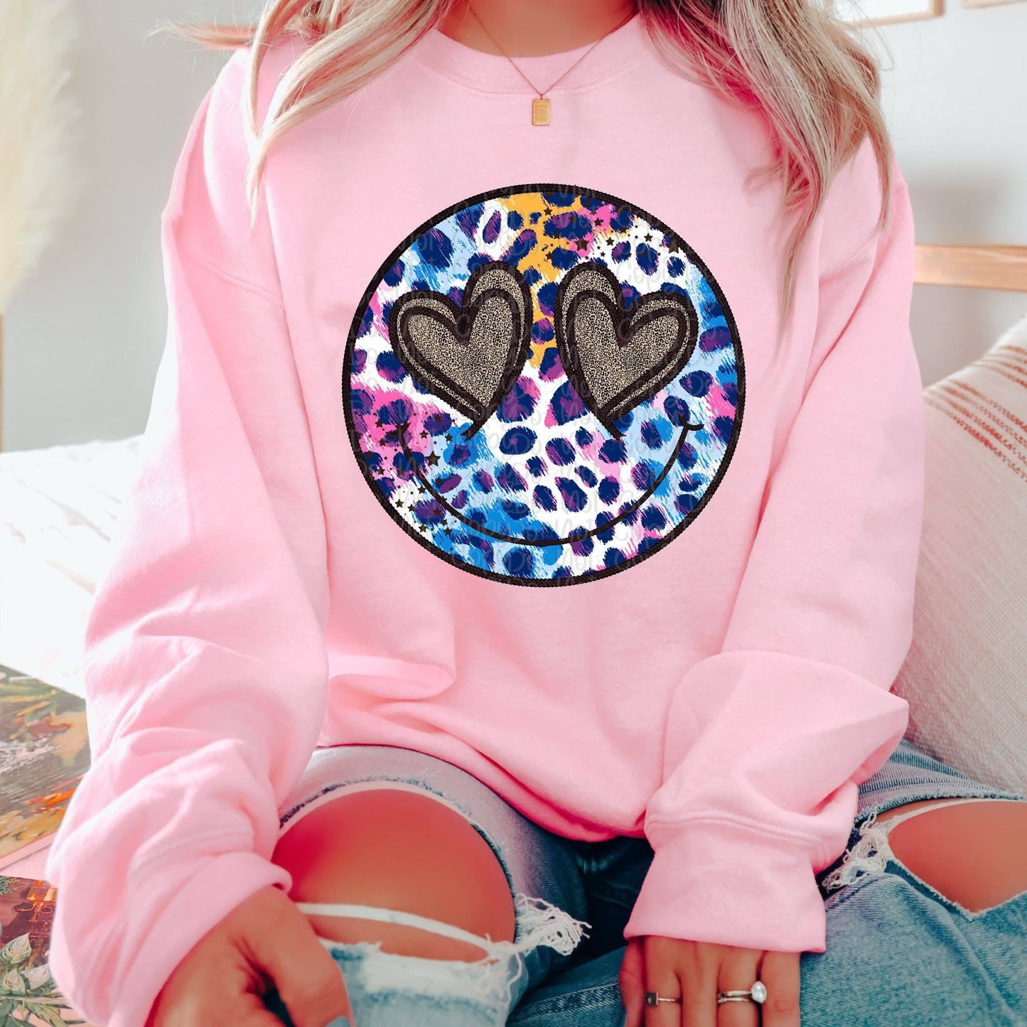 Color Leopard Smiley Black 07756