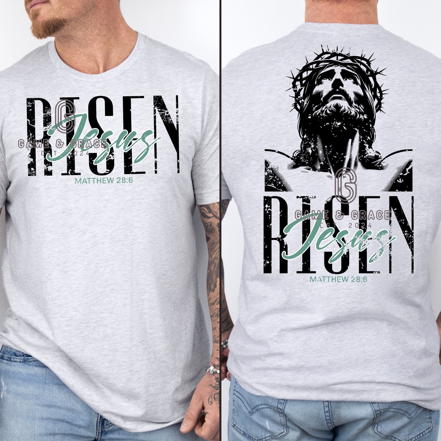 Jesus Risen Blue (Front) 07516
