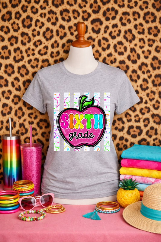 Preppy Pink Apple Stripes Grade Levels (Choose Yours) 08846