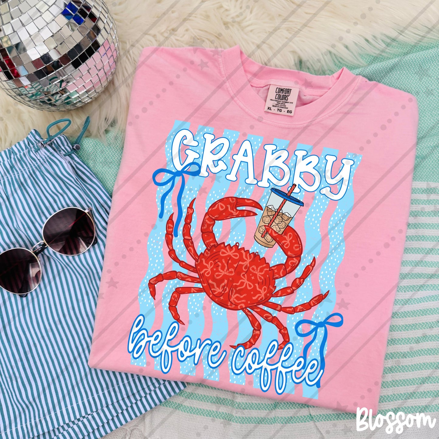 Crabby Before Coffee Blue 08178