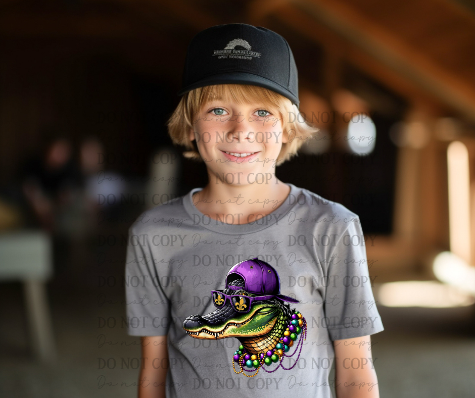 Mardi Gras Cool Alligator 03155