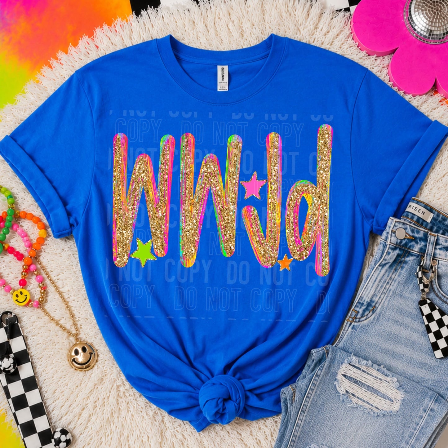 Faux Gold Glitter WWJD 08547