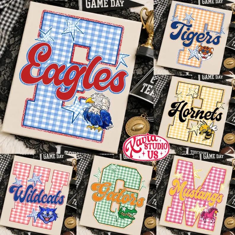 Checkered Preppy Custom Mascot Letter 08839
