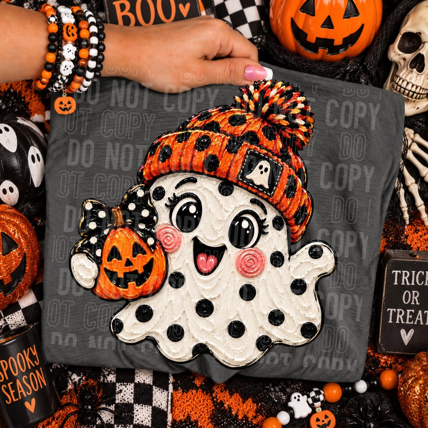 Faux Paint Polka Dot Ghost 09221
