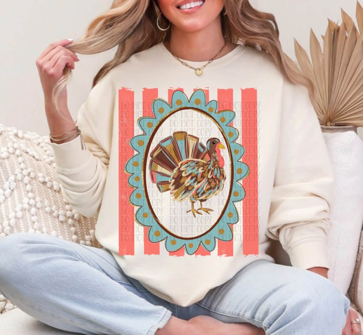 Preppy Turkey Stripes Frame 09293