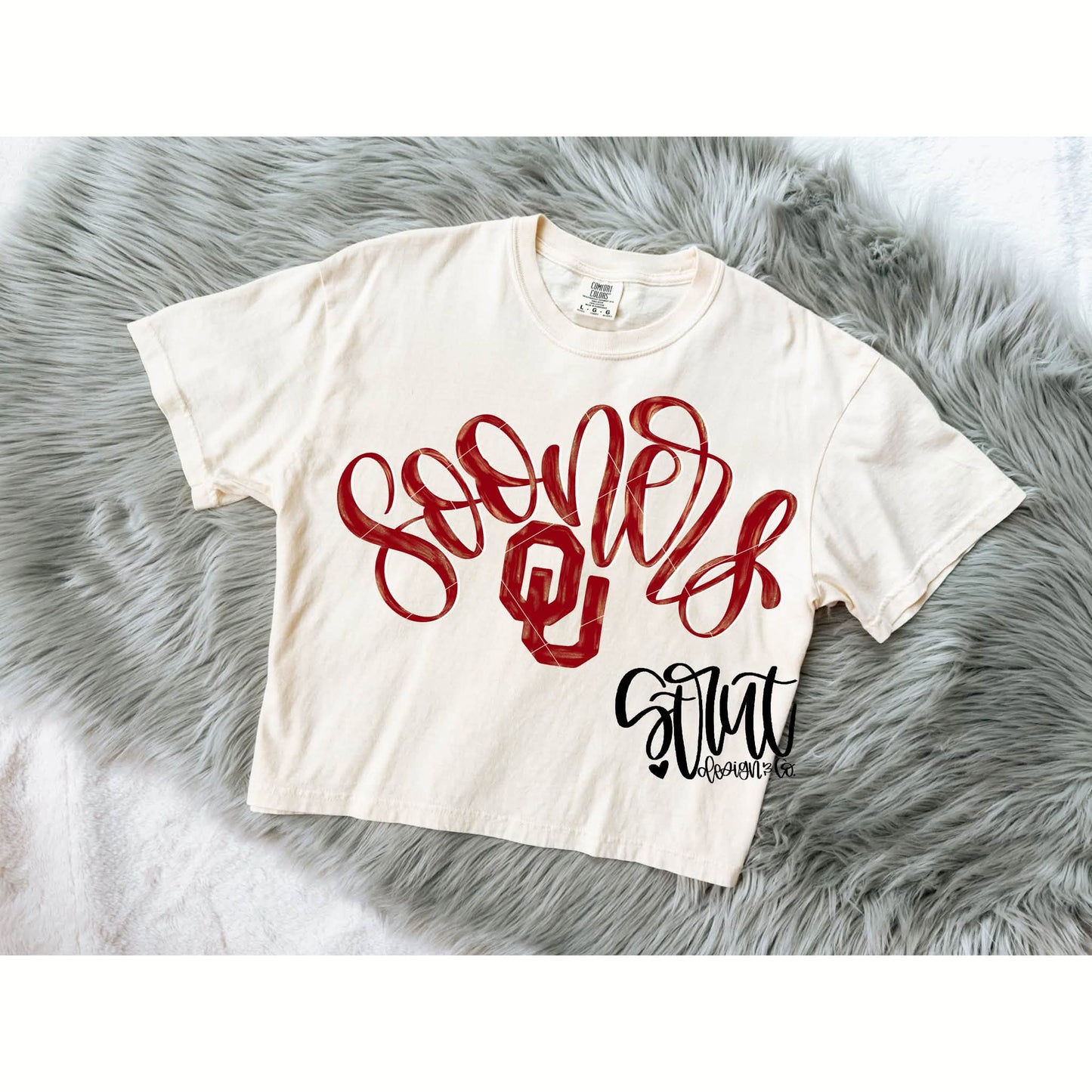 Faux Glitter Script Sooners 09624
