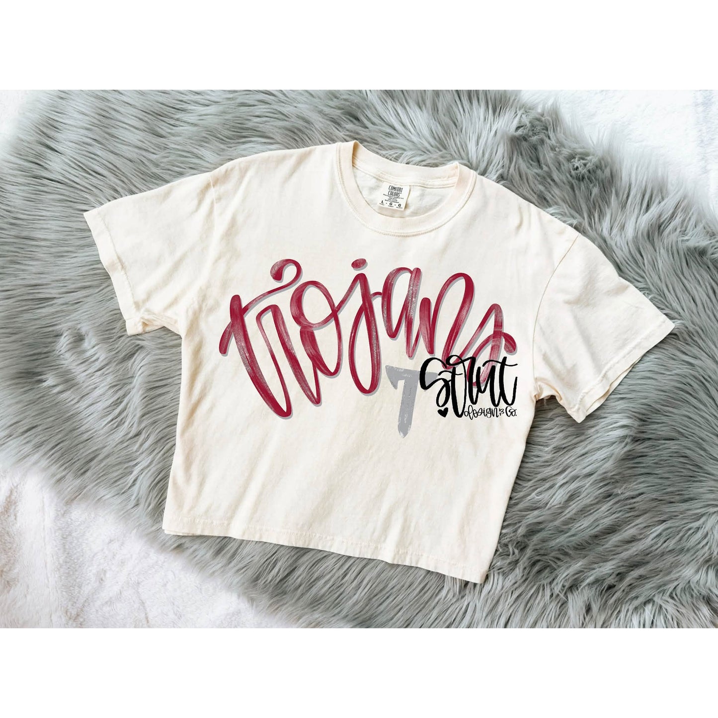 Faux Glitter Script Trojans 09608