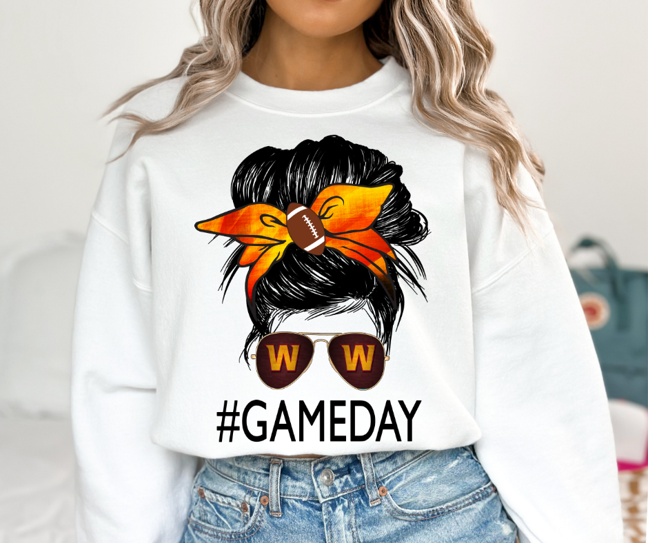 Washington Commanders Messy Bun DTF Transfer 06119