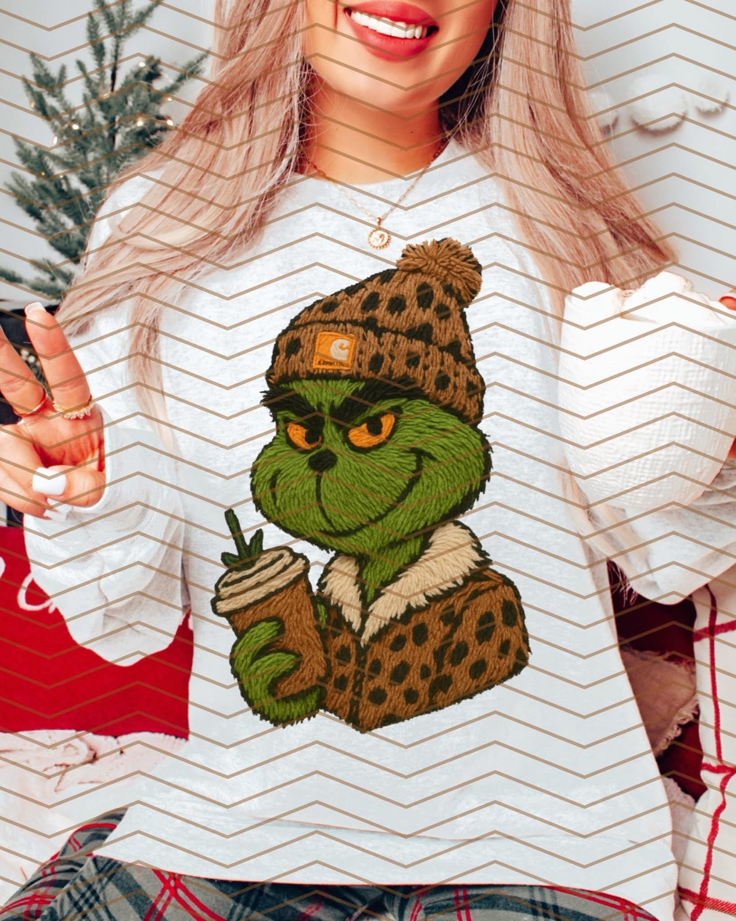 Faux Yarn Green Guy Coffee Leopard Carhartt 00150